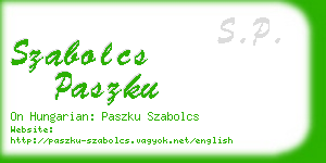 szabolcs paszku business card